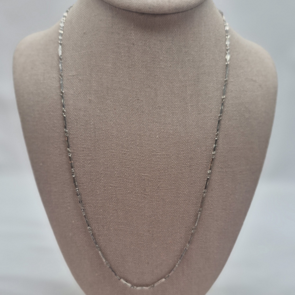Elegant Silver Bar Chain Necklace 22 Inches